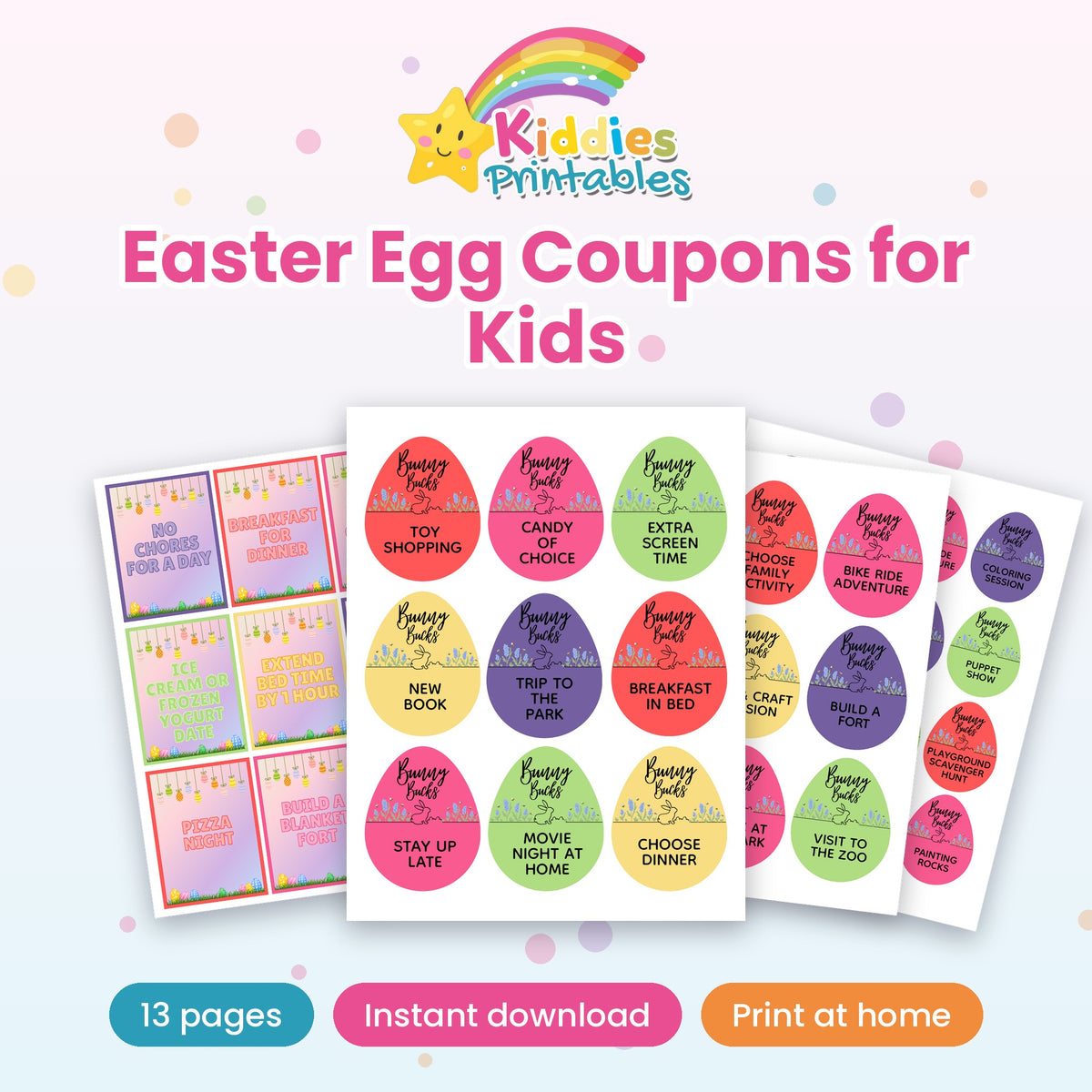 Easter Egg Coupons for Kids printable – main preview