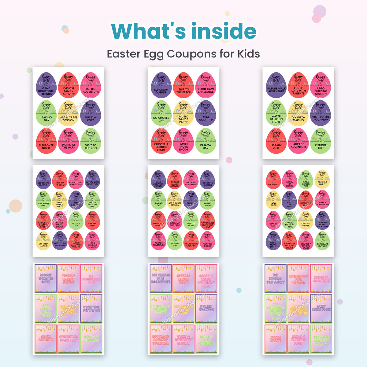 Easter Egg Coupons for Kids – what's inside