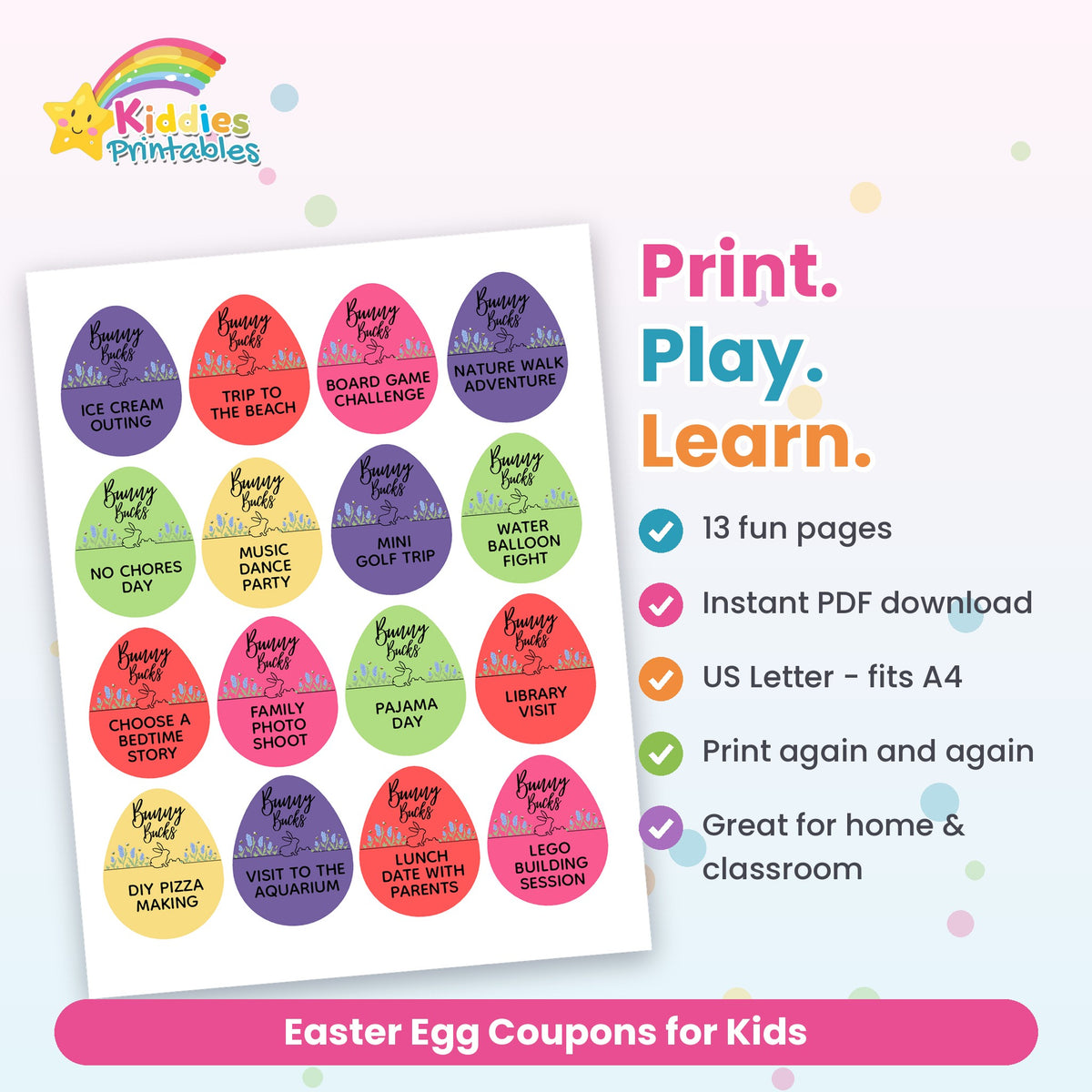 Easter Egg Coupons for Kids – features