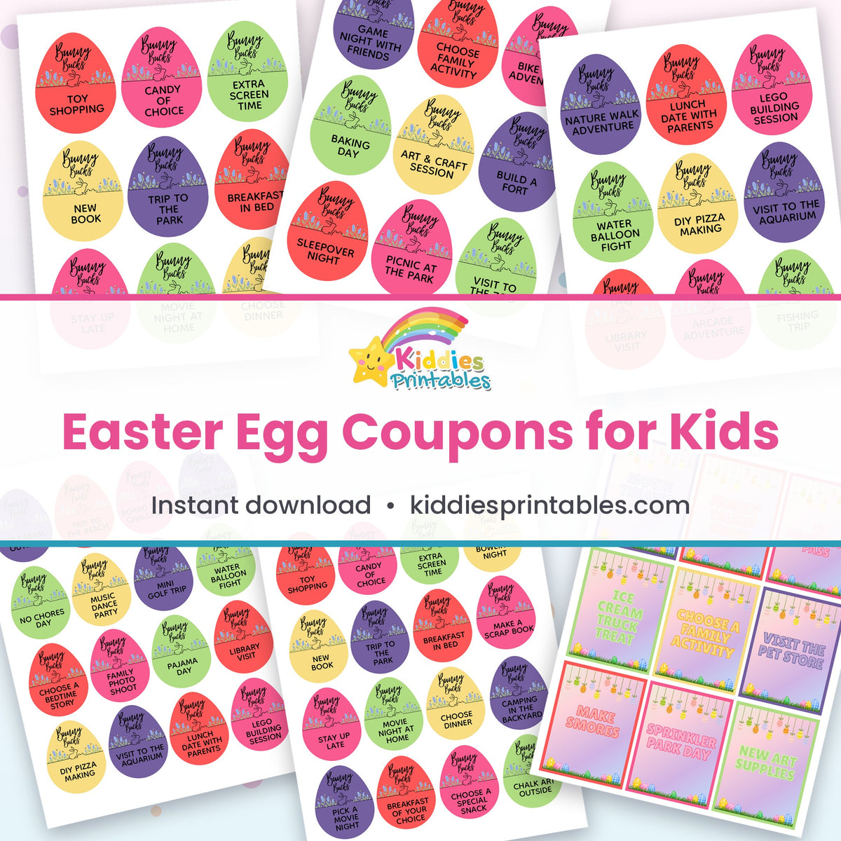 Easter Egg Coupons for Kids – page collage
