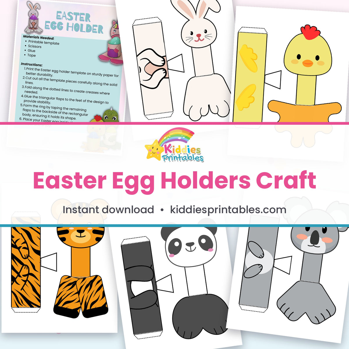 Easter Egg Holders Craft – page collage