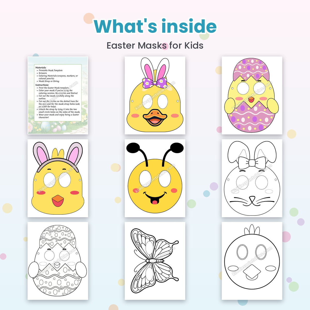 Easter Masks for Kids – what's inside