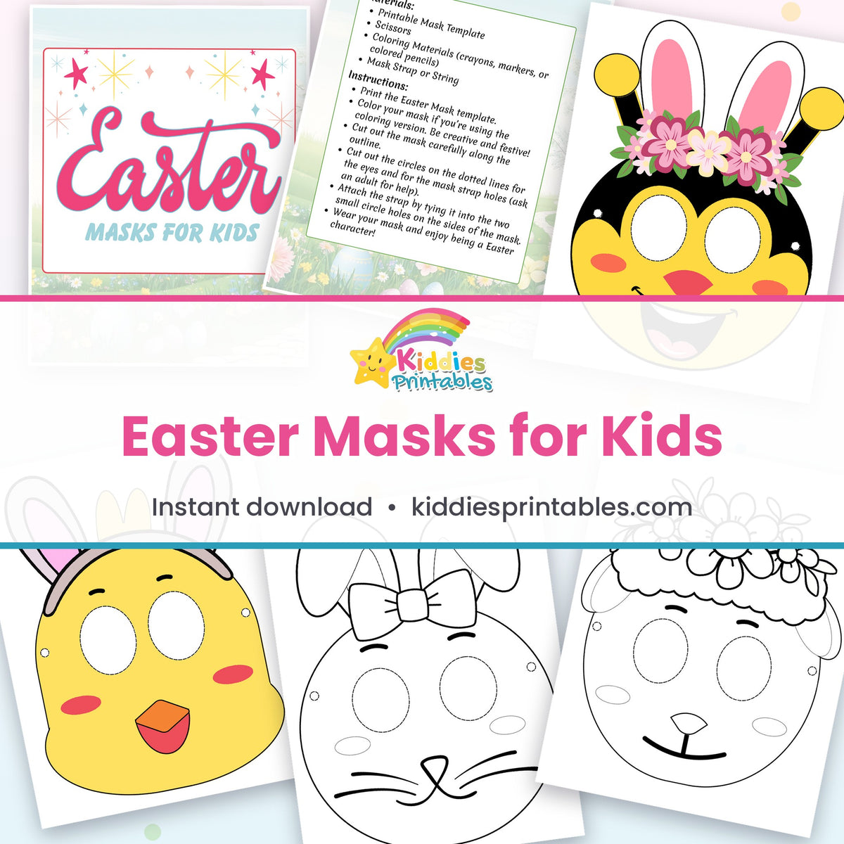 Easter Masks for Kids – page collage