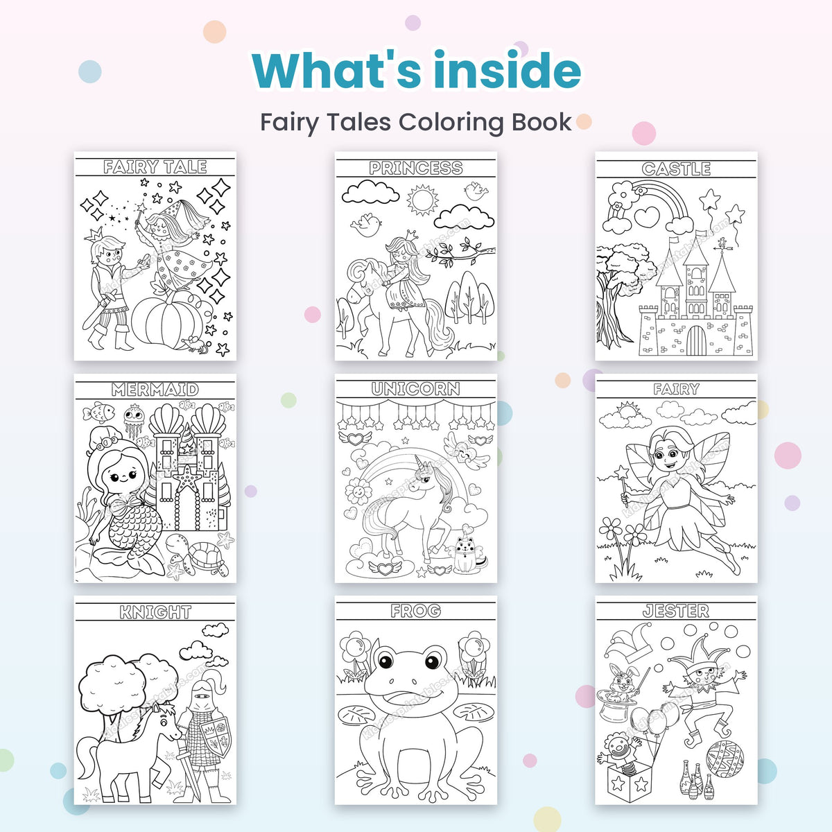 Fairy Tales Coloring Book – what's inside