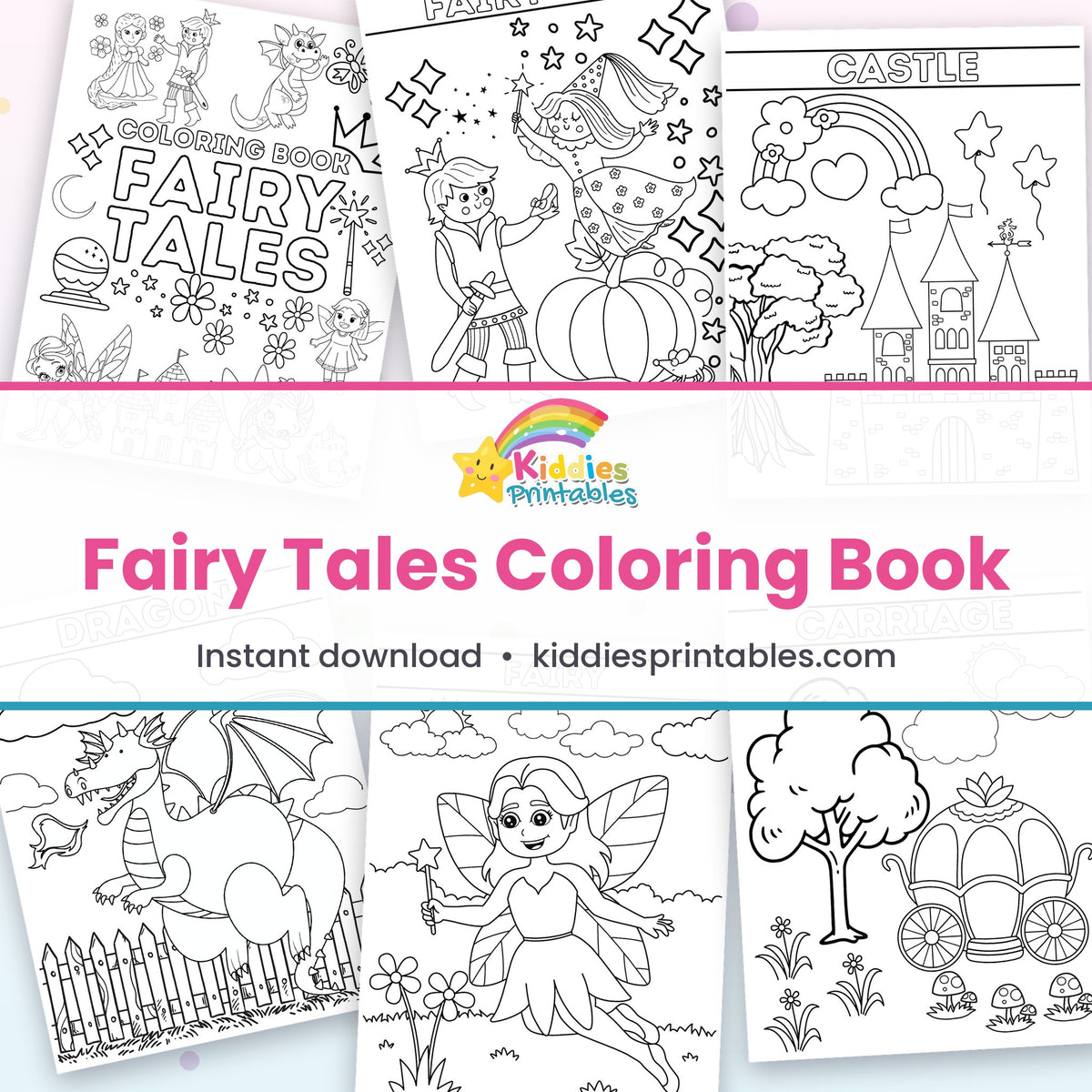 Fairy Tales Coloring Book – page collage