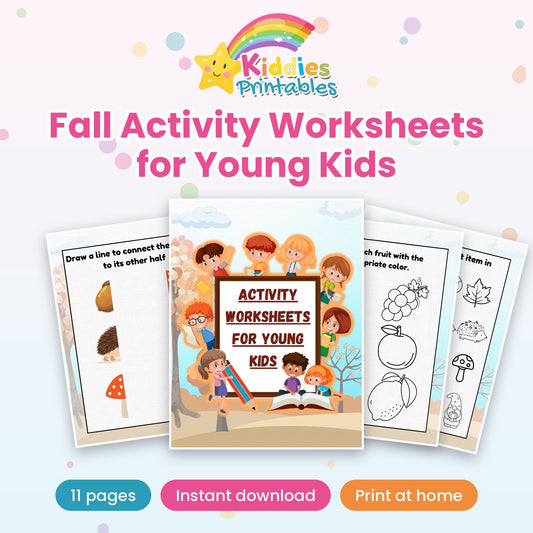 Fall Activity Worksheets for Young Kids printable – cover