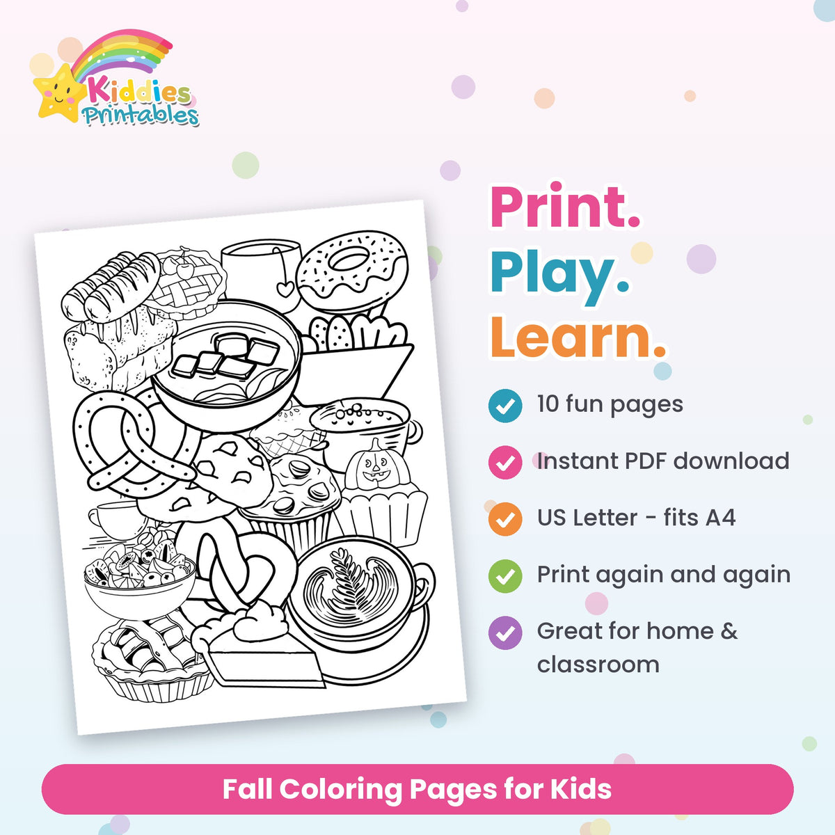 Fall Coloring Pages for Kids printable – what's included