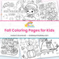 Fall Coloring Pages for Kids printable – page collage