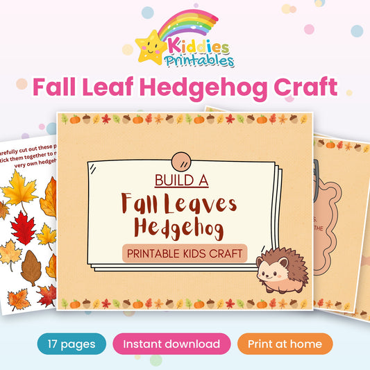 Fall Leaf Hedgehog Craft printable – cover