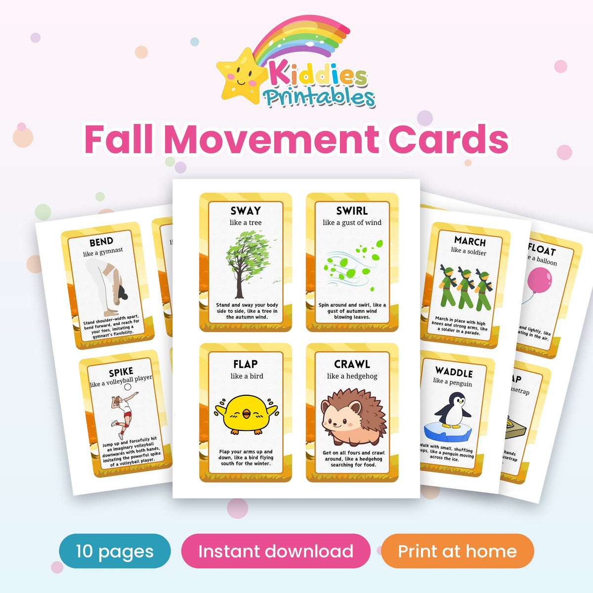 Fall Movement Cards printable – cover