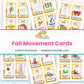 Fall Movement Cards printable – page collage