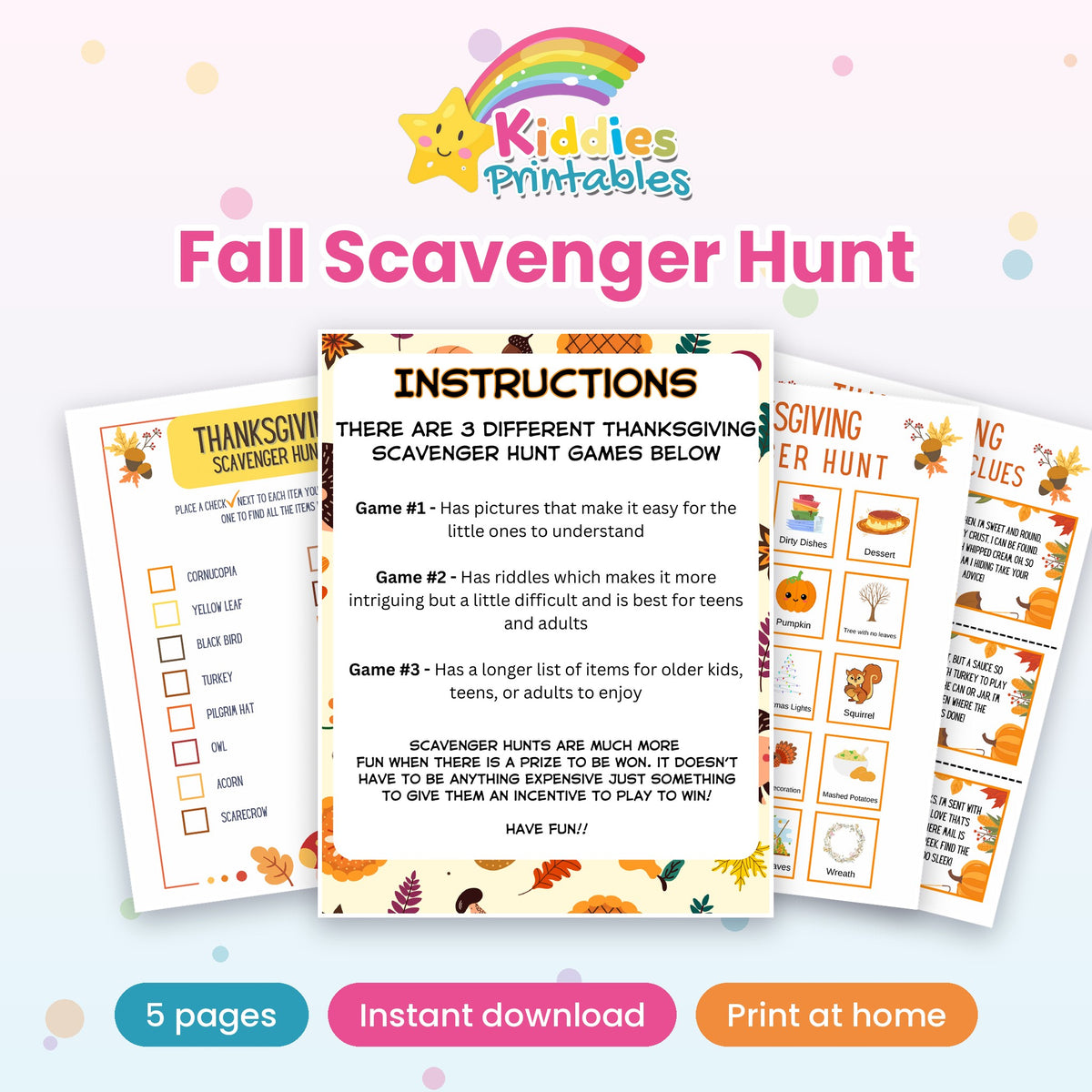 Fall Scavenger Hunt printable – cover