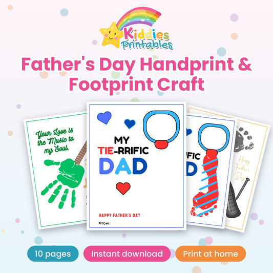 Father's Day Handprint & Footprint Craft printable – main preview