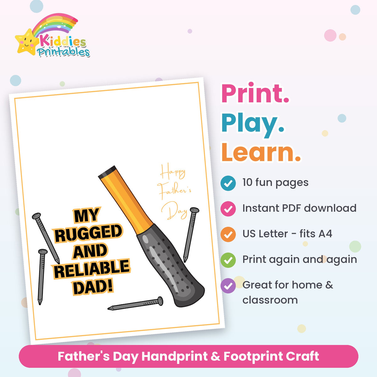 Father's Day Handprint & Footprint Craft – features