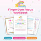 Finger Gym Focus Workbook printable - cover and sample pages