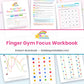 Finger Gym Focus Workbook printable - page collage