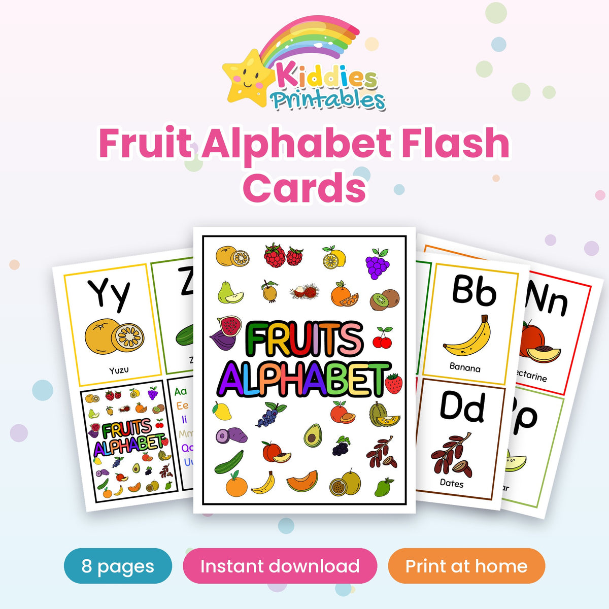Fruit Alphabet Flash Cards printable – cover