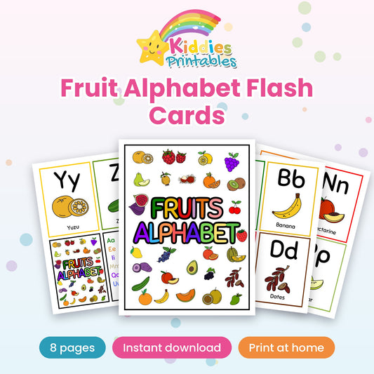 Fruit Alphabet Flash Cards printable – cover