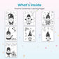 Inside pages of Gnome Christmas Coloring Pages