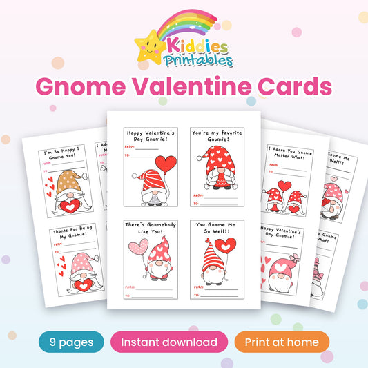 Gnome Valentine Cards printable – cover
