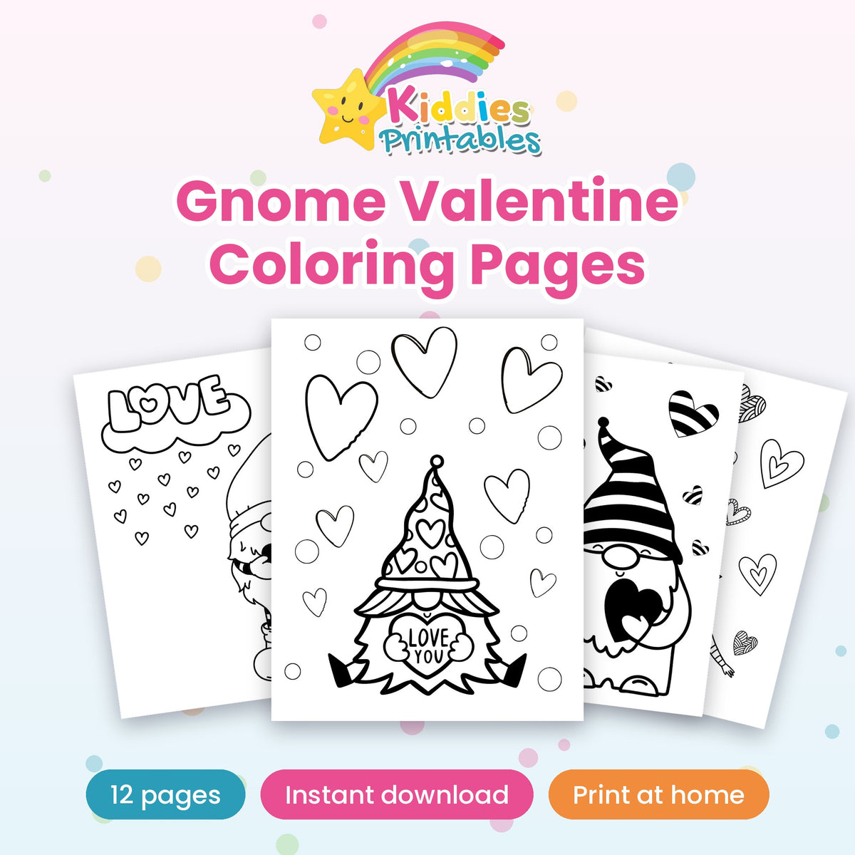 Gnome Valentine Coloring Pages printable cover