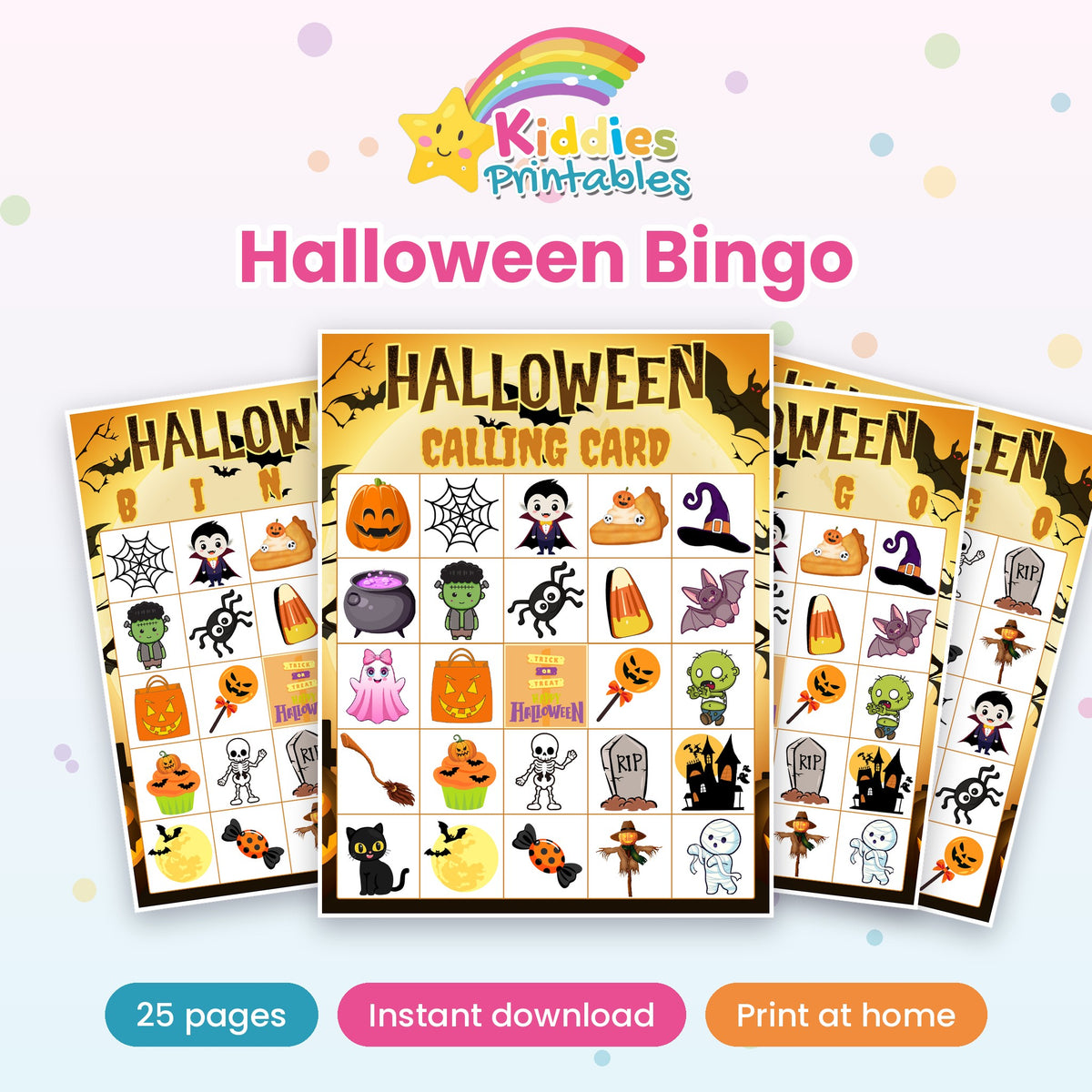 Halloween Bingo printable - cover and preview