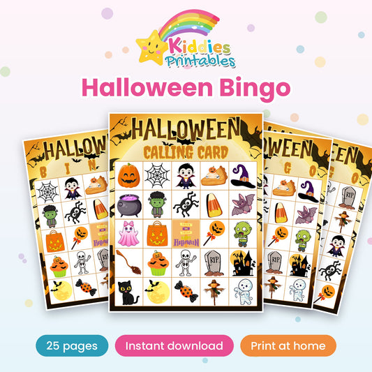 Halloween Bingo printable - cover and preview