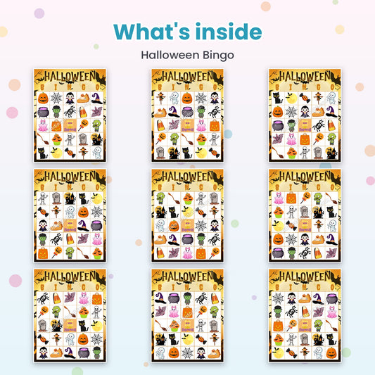 Halloween Bingo printable - whats inside