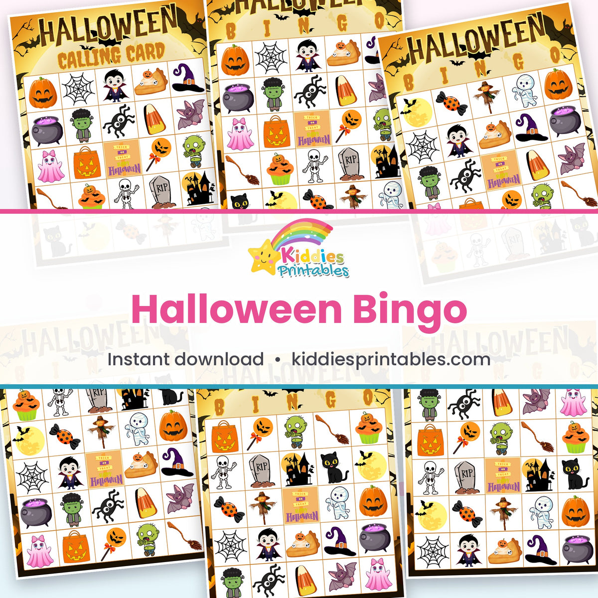 Halloween Bingo printable - page collage
