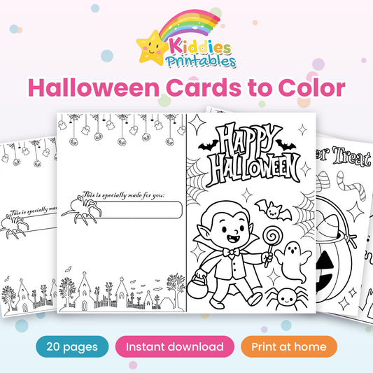 Halloween Cards to Color printable cover