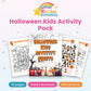 Halloween Kids Activity Pack printable - cover and preview