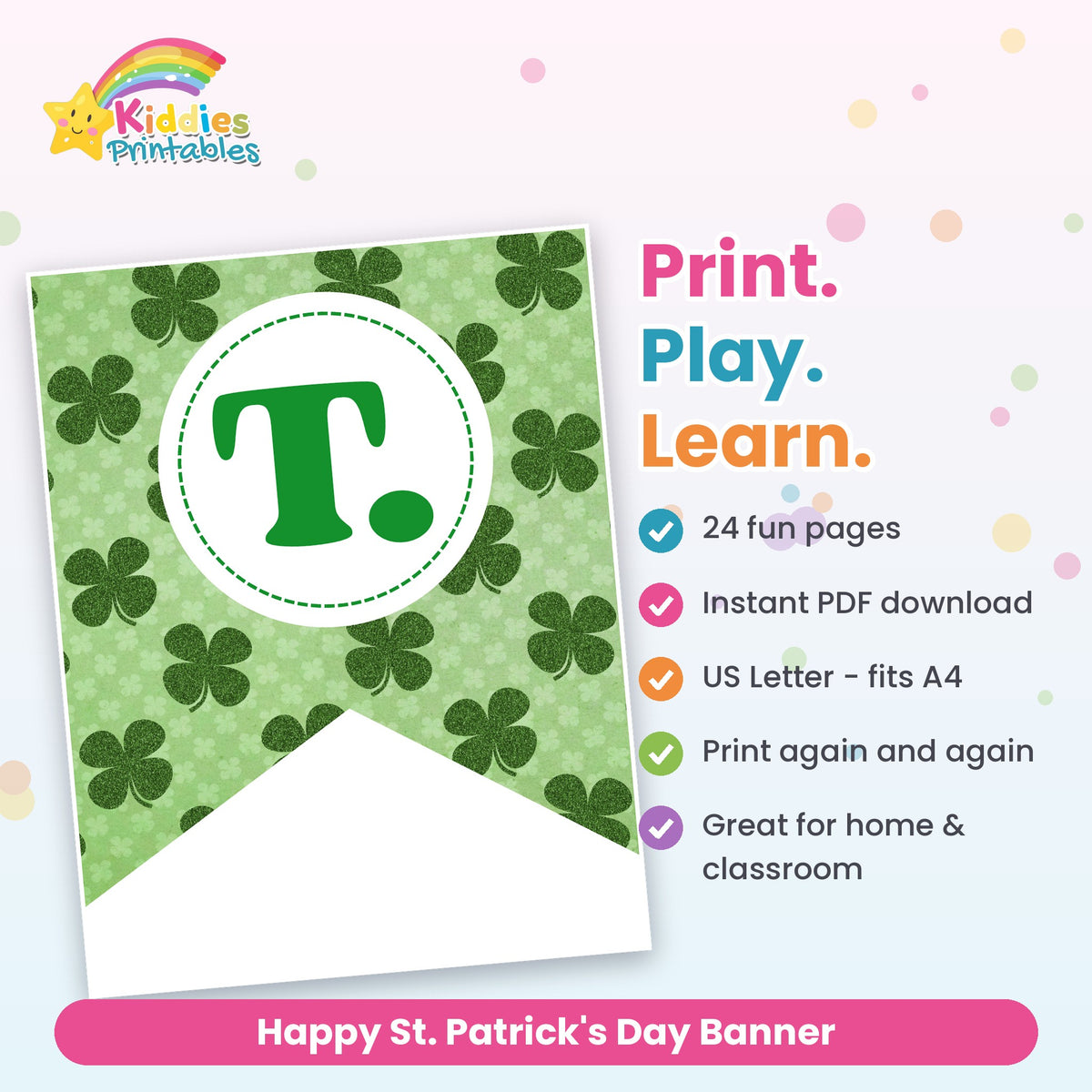 Happy St. Patrick's Day Banner – features