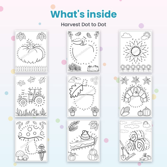 Inside pages of Harvest Dot to Dot