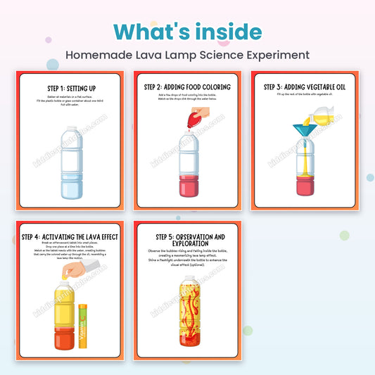 Homemade Lava Lamp Science Experiment printable – inside pages preview