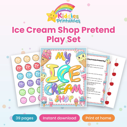 Ice Cream Shop Pretend Play Set printable – cover