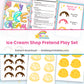 Ice Cream Shop Pretend Play Set printable – page collage