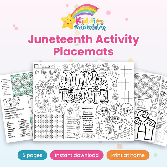 Juneteenth Activity Placemats printable – cover