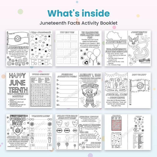 Juneteenth Facts Activity Booklet – what's inside