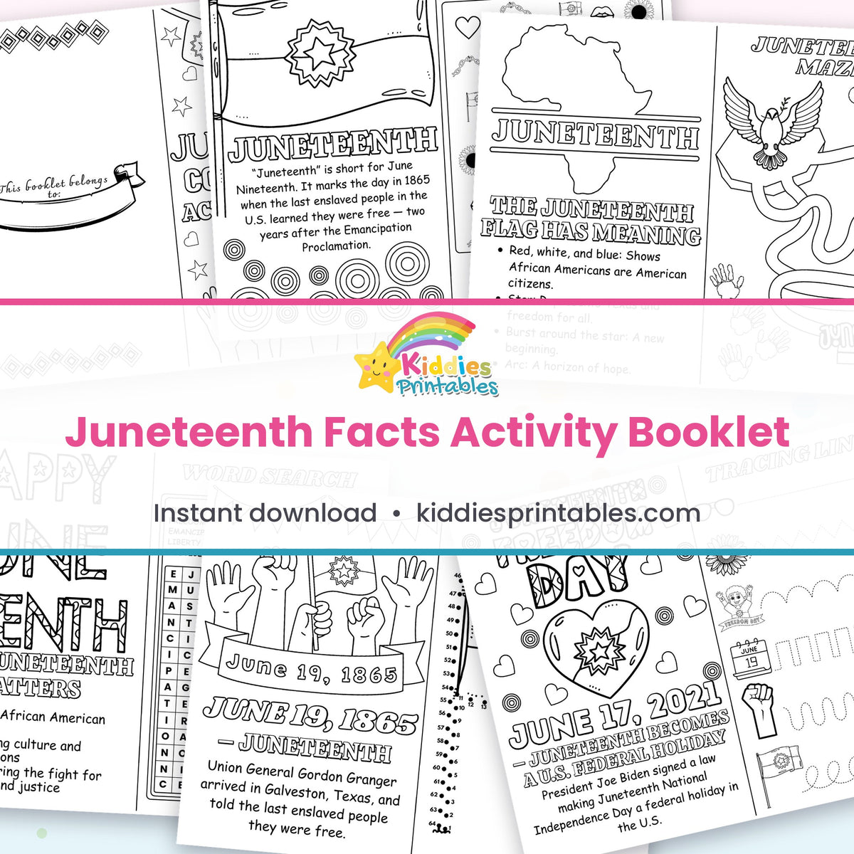 Juneteenth Facts Activity Booklet – page collage