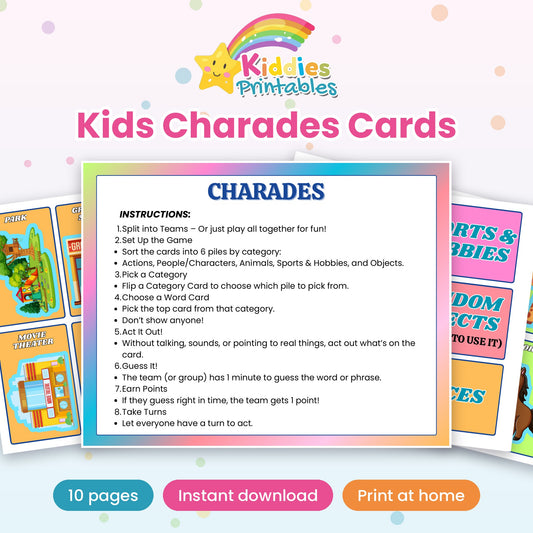 Kids Charades Cards printable – cover