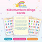 Kids Numbers Bingo Cards printable – cover