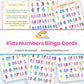 Kids Numbers Bingo Cards printable – page collage