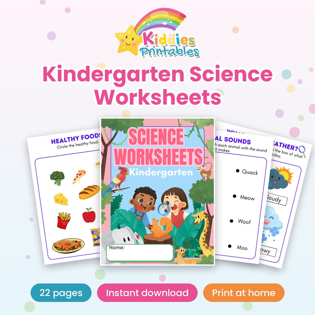 Kindergarten Science Worksheets printable – cover