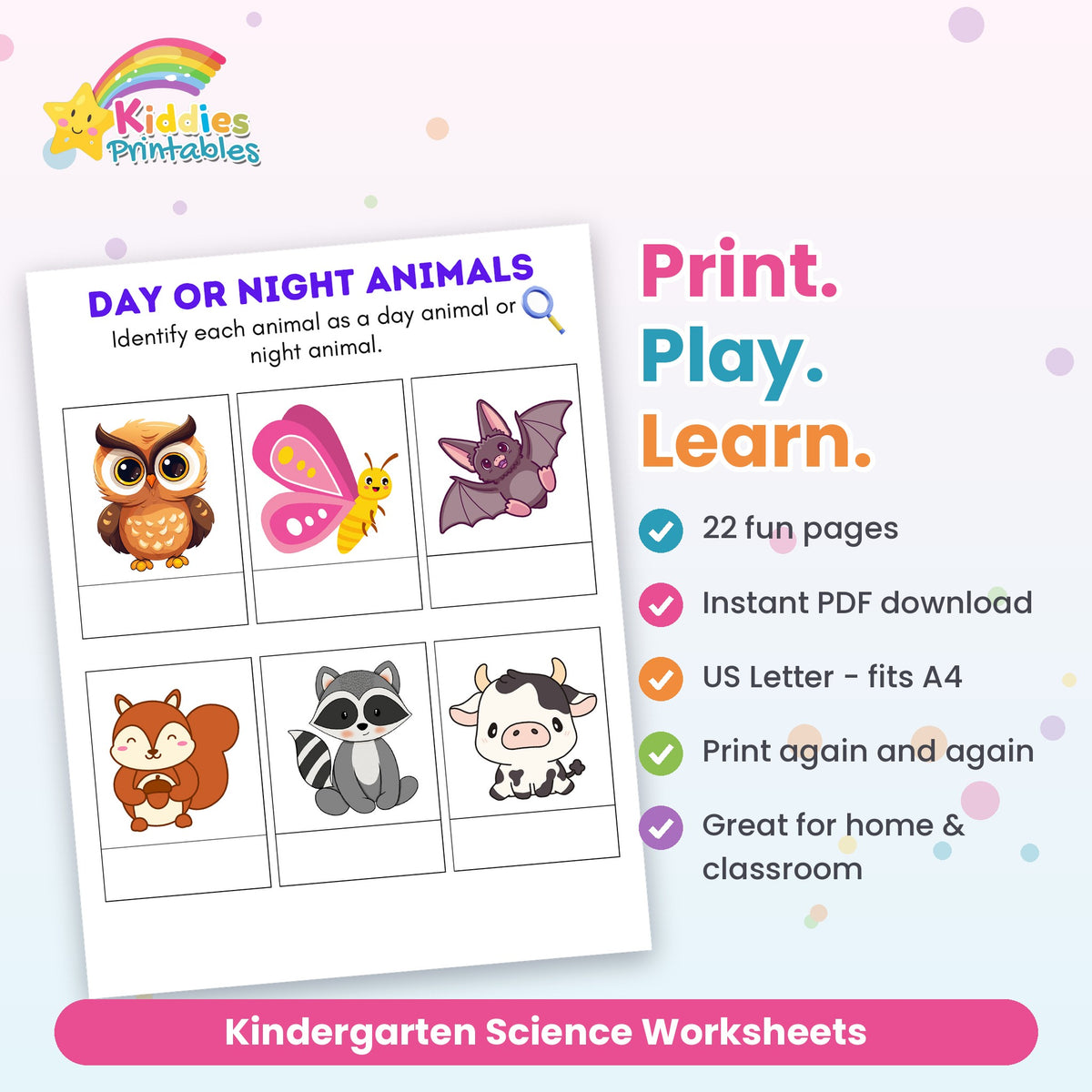 Kindergarten Science Worksheets printable – what's included