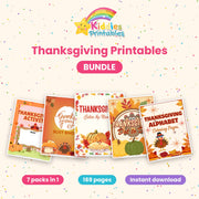 Thanksgiving Printables Bundle — 7 Printable Activity Packs for Kids (169 Pages)