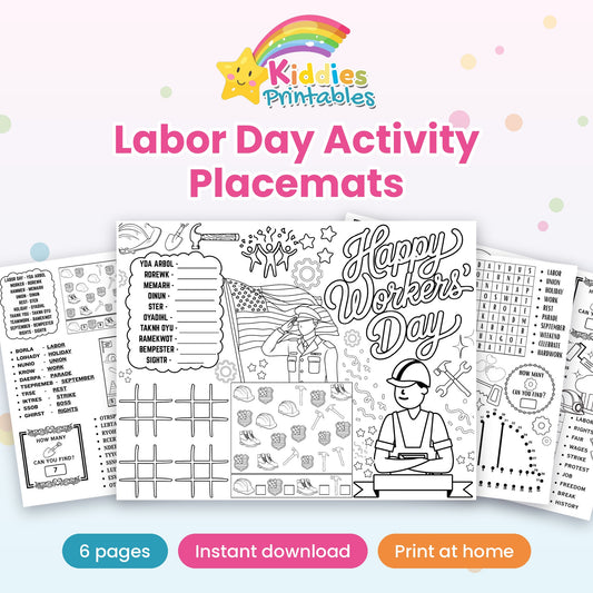 Labor Day Activity Placemats printable – cover
