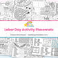 Labor Day Activity Placemats printable – page collage