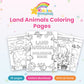 Land Animals Coloring Pages printable – main preview