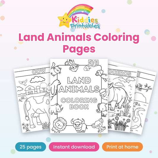 Land Animals Coloring Pages printable – main preview