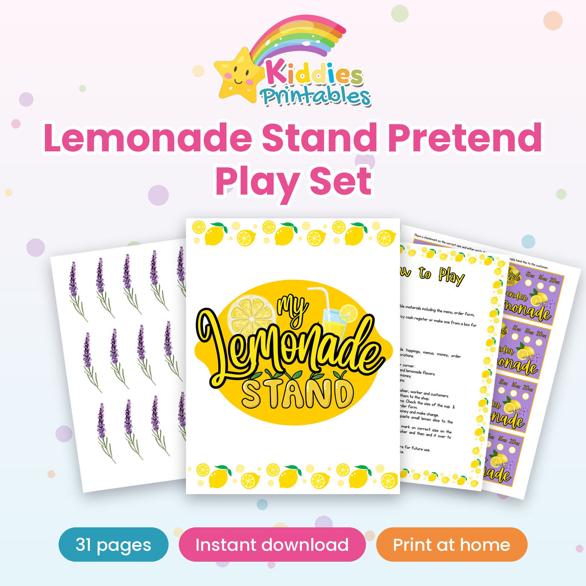 Lemonade Stand Pretend Play Set printable – cover